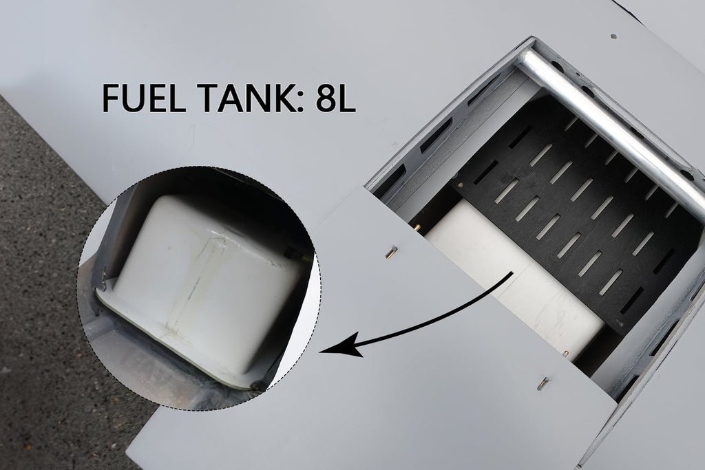 Fuel tank of Skyeye Carbon Fiber 3600mm UAV Fixed Wing Drone, 8L capacity.