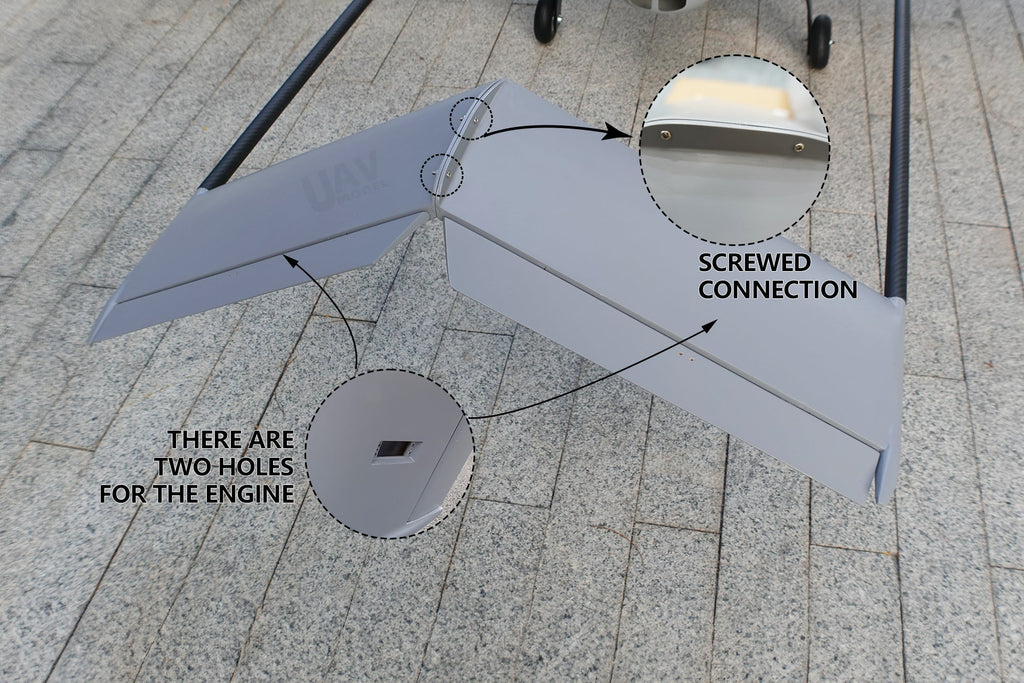 Skyeye SR260 2600mm UAV Fixed Wing Drones with screwed connection and engine holes.