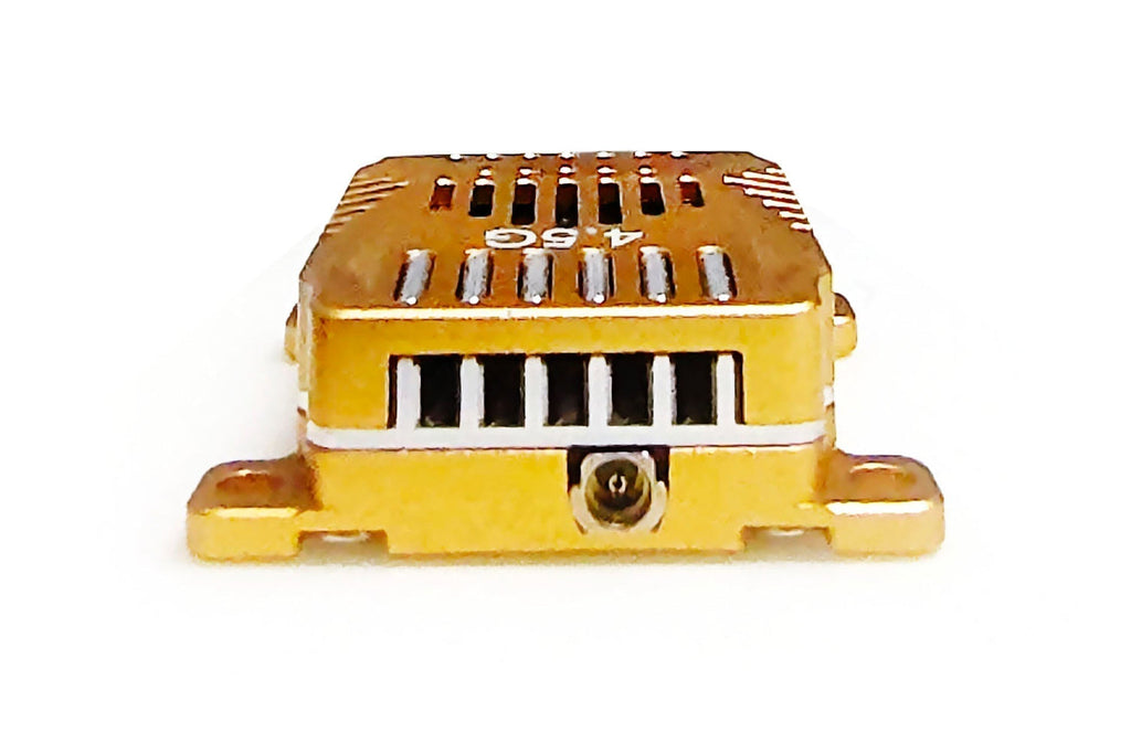 Long range video transmitter VTX/VRX 4.5GHz in gold casing.