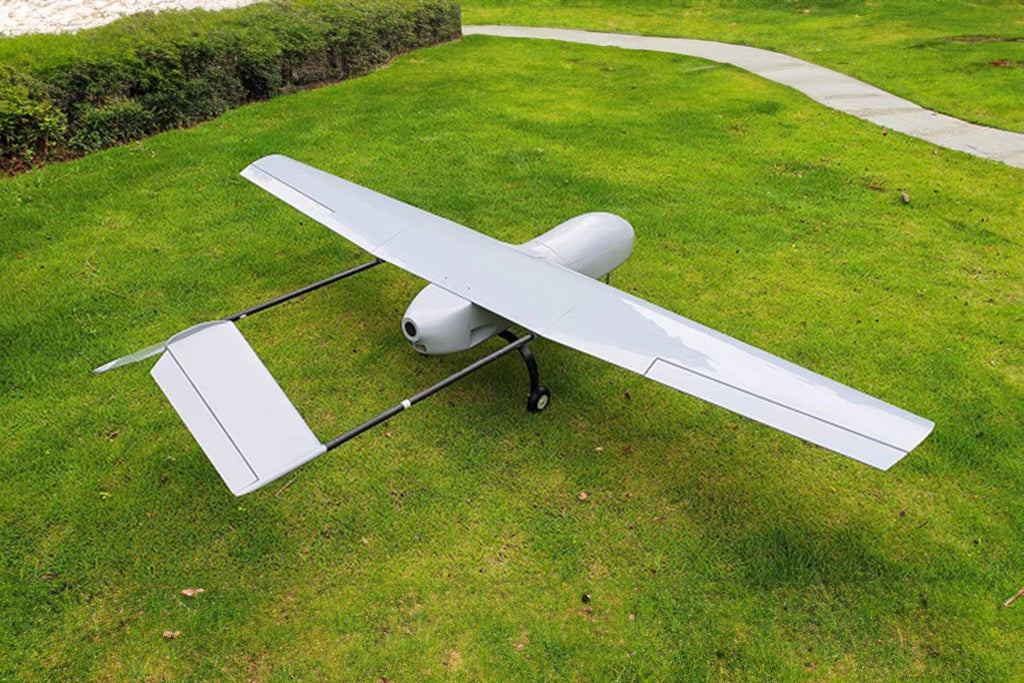 Skyeye Glass Fiber 3220mm UAV Fixed Wing Drone on grass field.