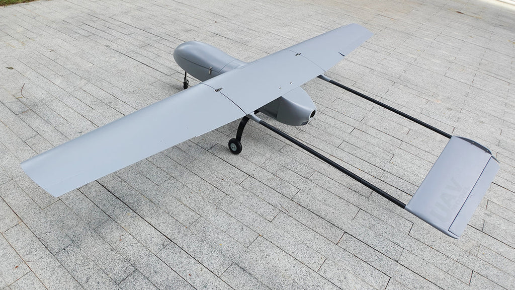 Skyeye Glass fiber 3220mm UAV Fixed Wing Drone on pavement.