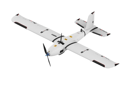 Makeflyeasy striver mini binary 2100mm UAV fixed-wing drone with white EPO and carbon fiber body, showcasing aerodynamic design and wing structure.