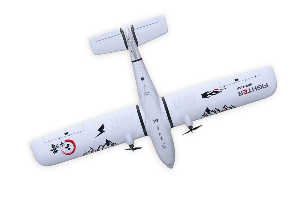 Makeflyeasy Fighter 2430mm UAV fixed wing drone with parachute and skidding takeoff, EPO and carbon fiber, 250km range.