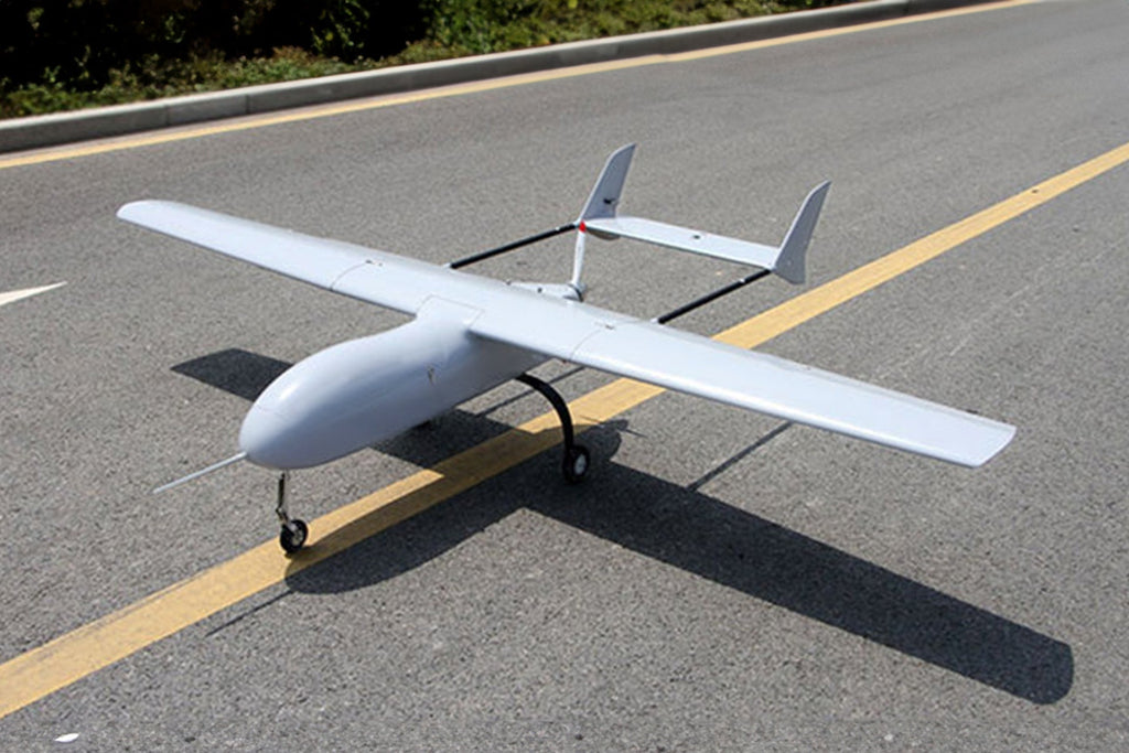 Skyeye Glass fiber 3220mm UAV Fixed Wing Drone on road, showing wingspan and construction.