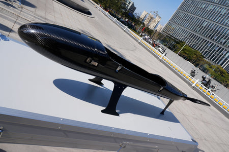 WuYING Z301 3000mm full carbon fiber UAV VTOL on display outdoors.