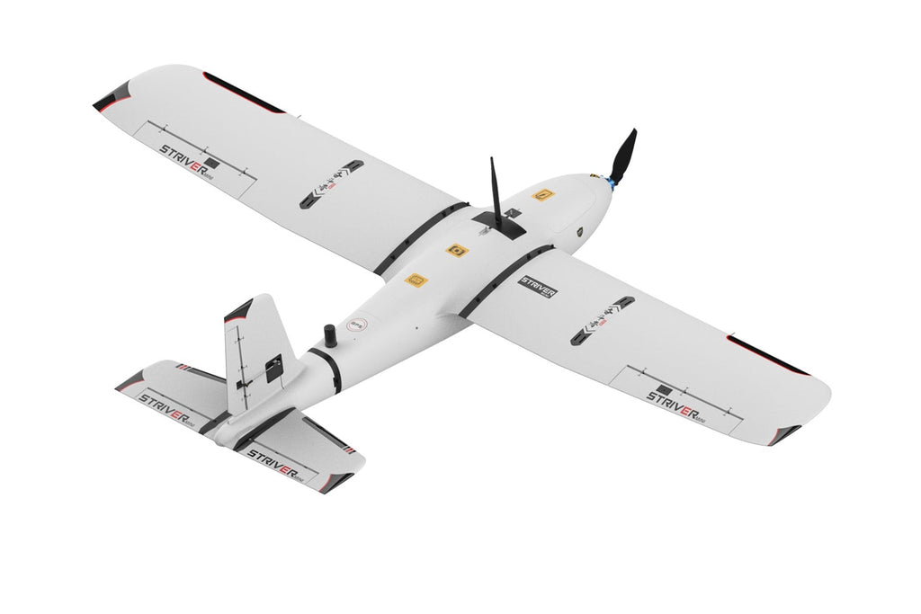 Makeflyeasy Striver Mini Binary 2100mm UAV Fixed Wing Drone with vertical takeoff and landing, EPO material, and 1.2kg payload capacity.