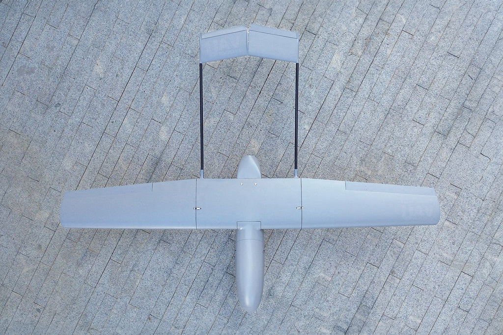 Skyeye SR260 UAV fixed-wing drone with 2600mm wingspan, top view.