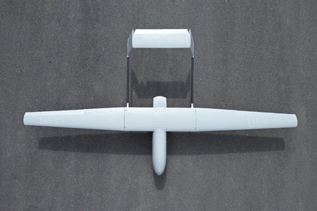 Skyeye 4500mm UAV Fixed Wing Drone with carbon fiber frame, top view.