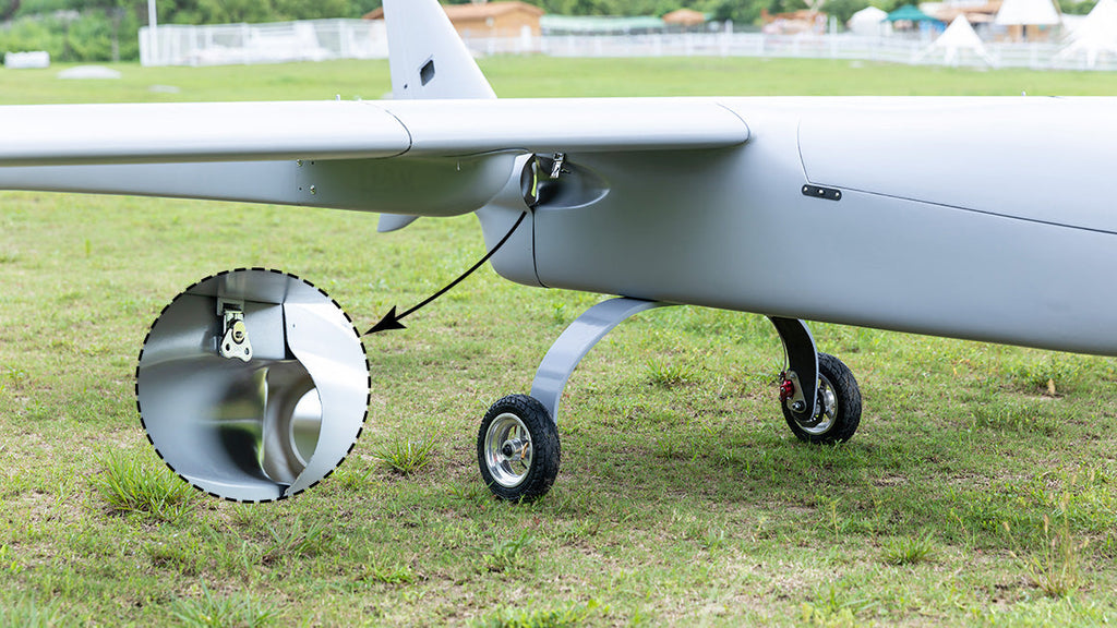 Skyeye 5000mm Carbon fiber fixed wing UAV drone with advanced landing gear and aerodynamics.