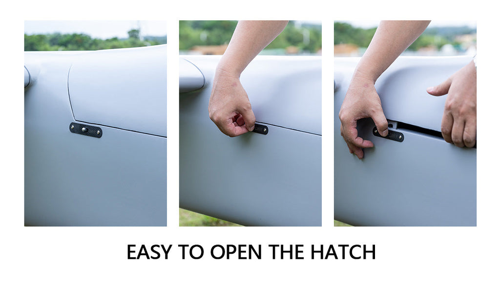 Easy access hatch of Skyeye 5000mm carbon fiber fixed wing UAV drones.