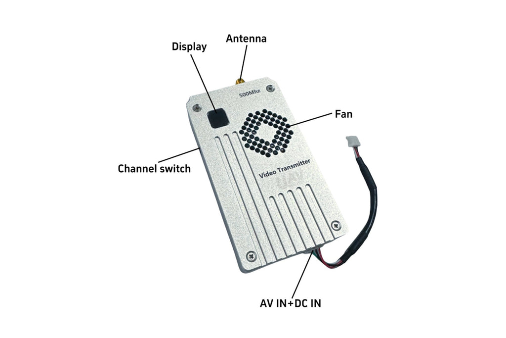 2Ghz 8W 15km long range wireless video transmitter with antenna and channel switch.