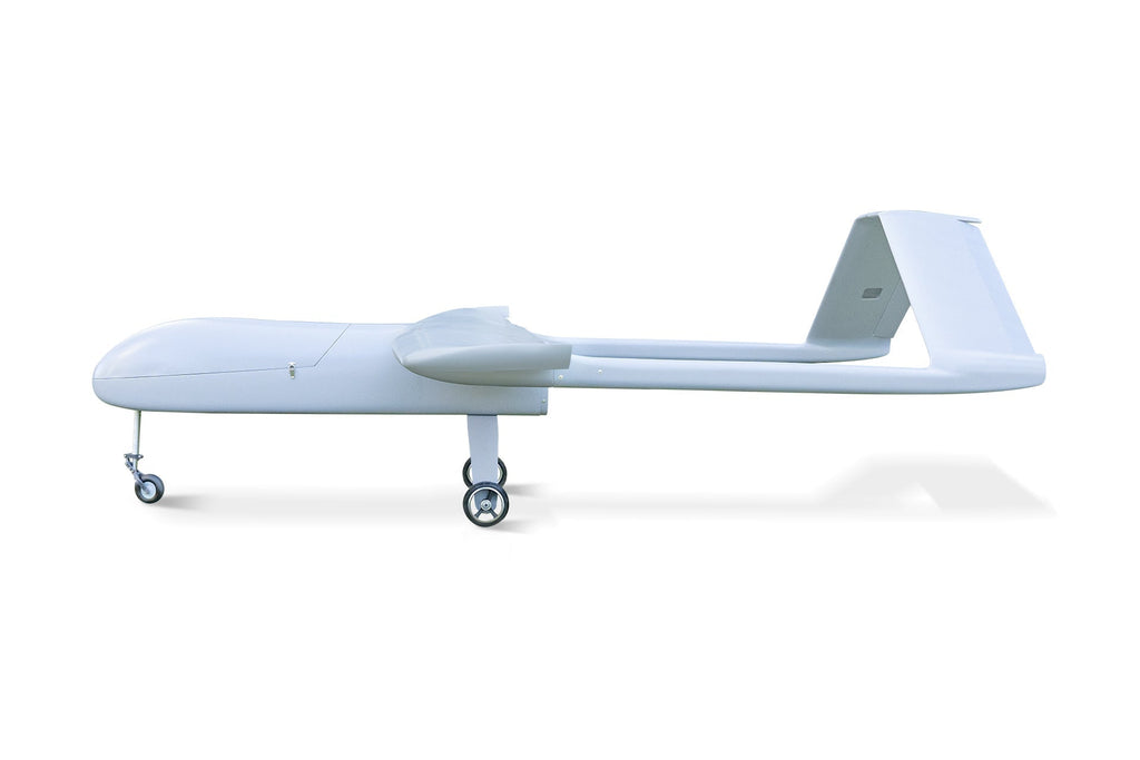 SKYEYE S360 3600MM glass fiber UAV fixed wing drone with wheels, side view.
