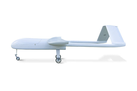 SKYEYE S360 3600MM glass fiber UAV fixed wing drone with wheels, side view.