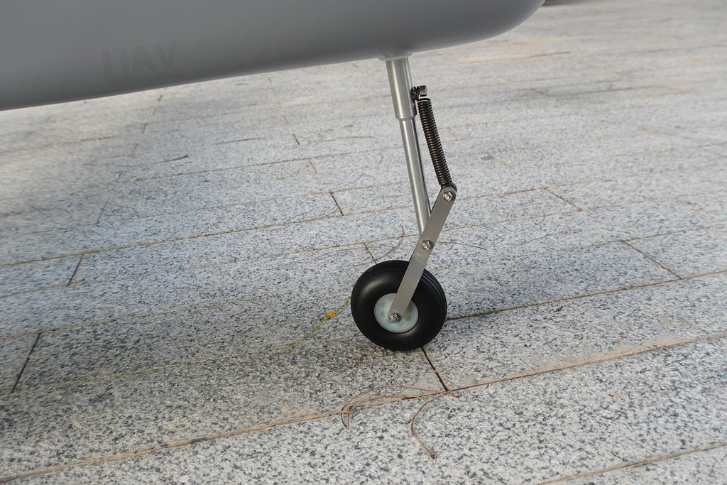 Skyeye SR260 2600mm UAV Fixed Wing Drone landing gear on pavement.