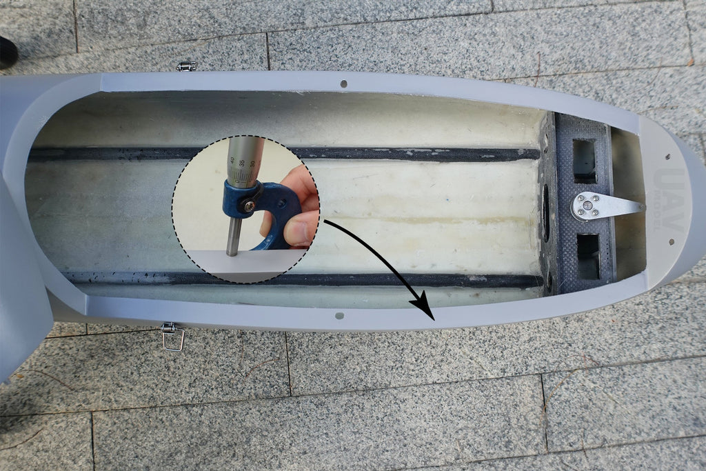 Skyeye SR260 2600mm UAV Fixed Wing Drone inner structure and assembly detail.