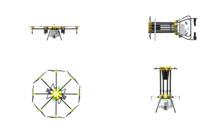 H120 Agricultural spray drone dimensions and design details for efficient pesticide application.