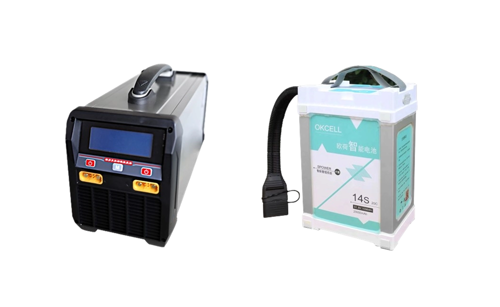 H32X Agricultural Drones battery and charger for crop spraying drone.