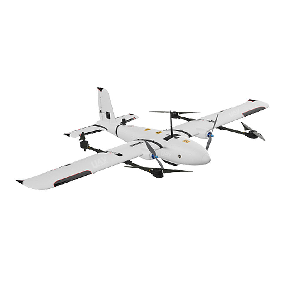 Makeflyeasy Striver mini VTOL UAV drone with 2100mm wingspan in flight position.