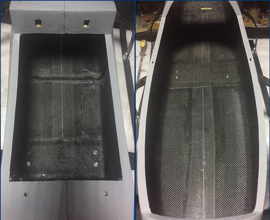 Skyeye SVH360 3600mm full carbon fiber UAV VTOL drone payload bay interior.