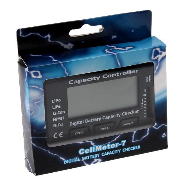 RM267 Digital battery capacity checker Cellmeter-7 for LiPo LiFe Li-ion NiMH Nicd batteries.